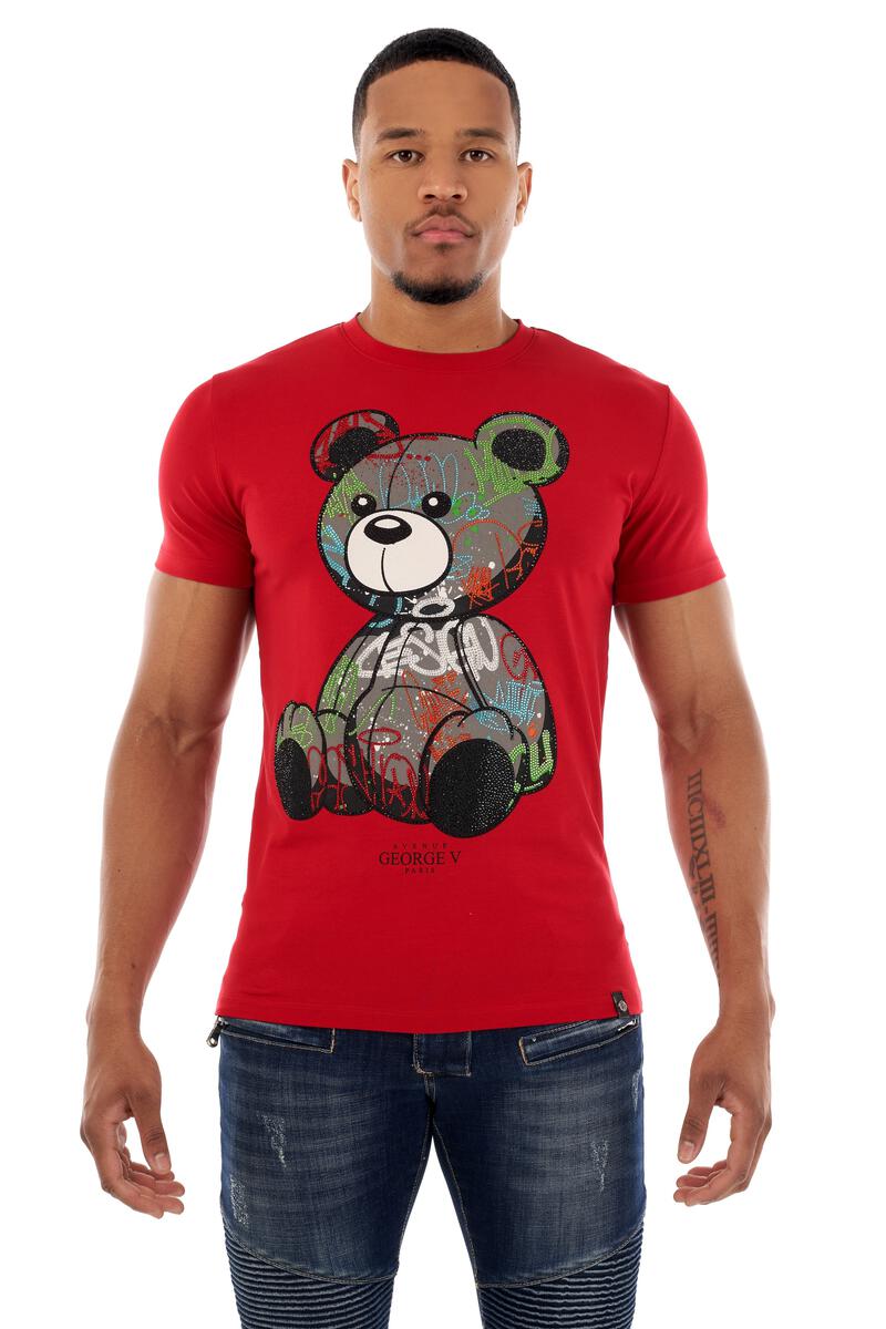 GV2501 Red Rhinestone Bear T-Shirts T-SHIRTS George V Collection Vercini