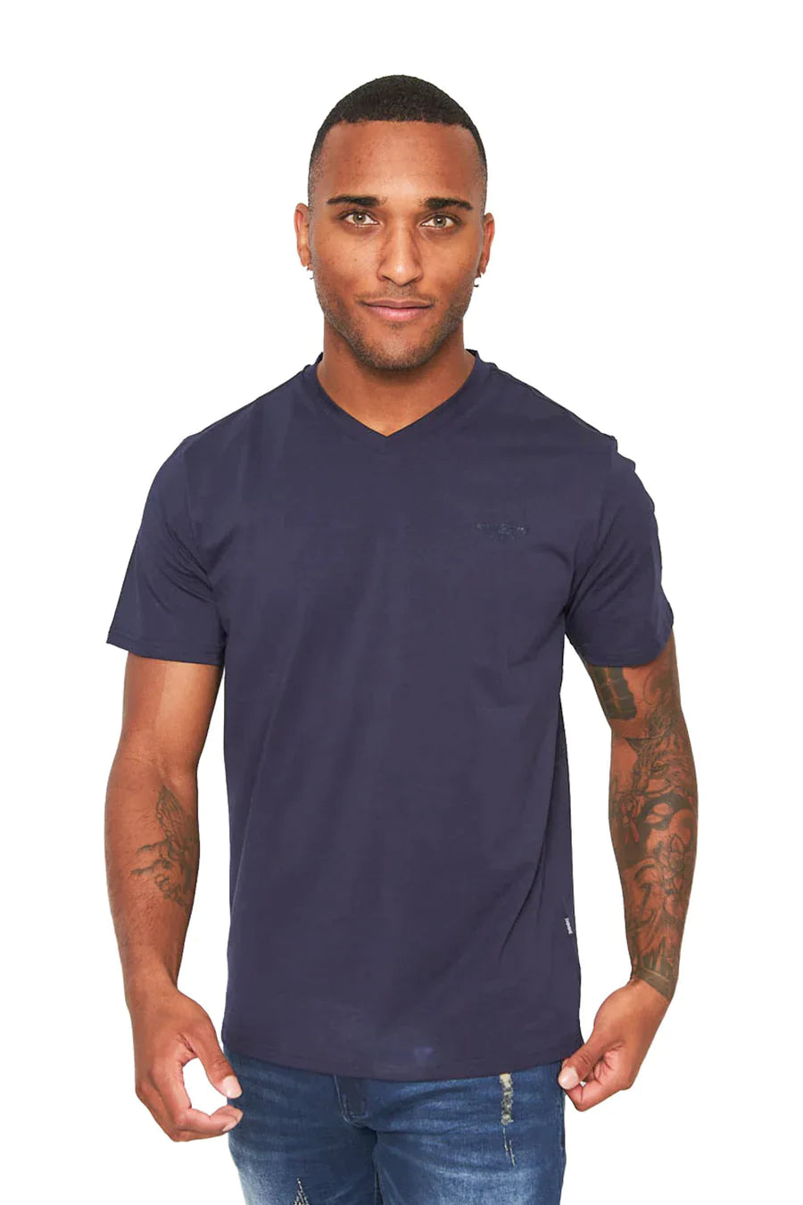 NAVY T-SHIRT V NECK