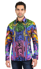 Barabas Men's Rhinestone Baroque Shirt Collection SHIRTS Barabas Collection Vercini